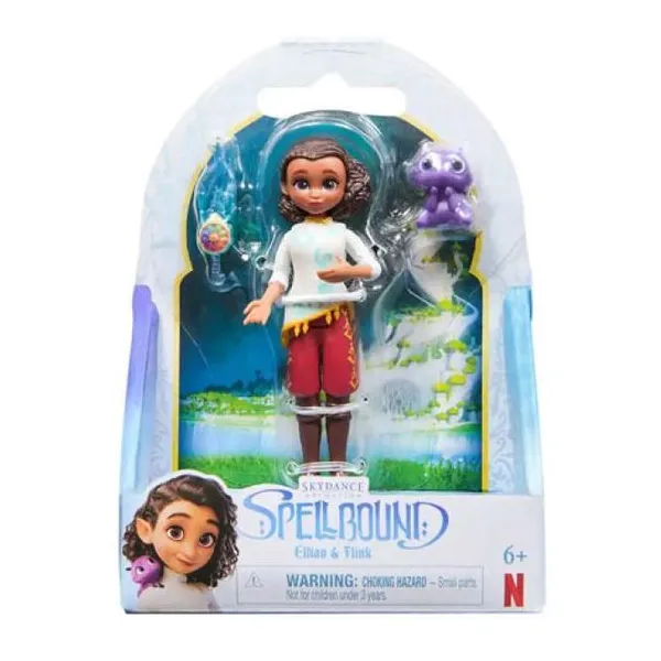 Hechizados-elian small doll con mascota flink y accesorio cartera 8,9 cms y es a