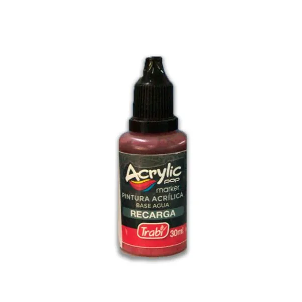 Tinta trabi para marcador acrylic pop al agua 30 mlborravino
