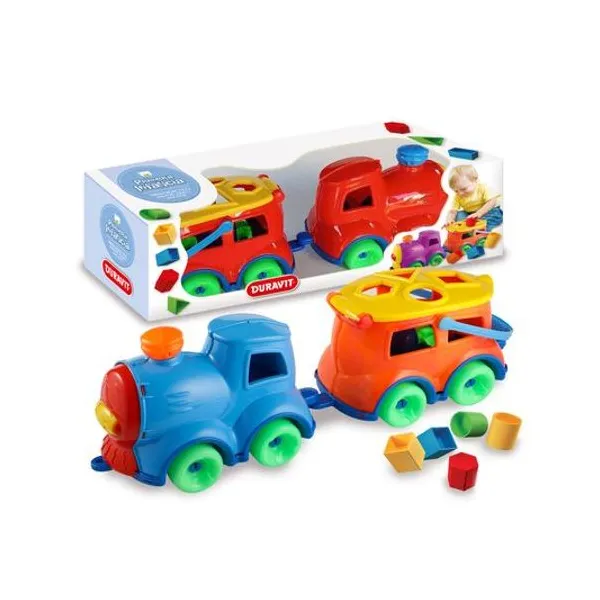 Tren didáctico con encastres en caja 50x16x15 cm