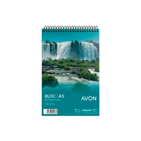 Block esquela a5 liso 80 hojas con espiral avon