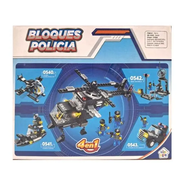 Juego de bloques helicóptero s.w.a.t policia 73 piezas