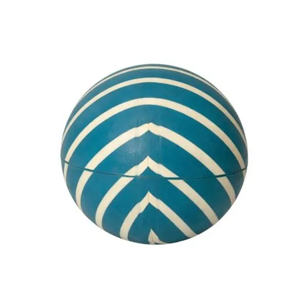 Pelota de goma rayada n.° 5 celeste y blanca 13 cm x1