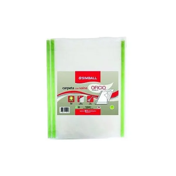Carpeta oficio con vaina verde x unidad Simball