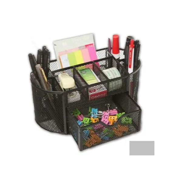 Organizador para escrit.kendra enrejado multiple con cajon plata