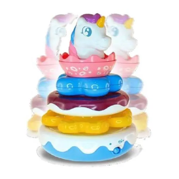 Happy kids magical unicorn stacking rings