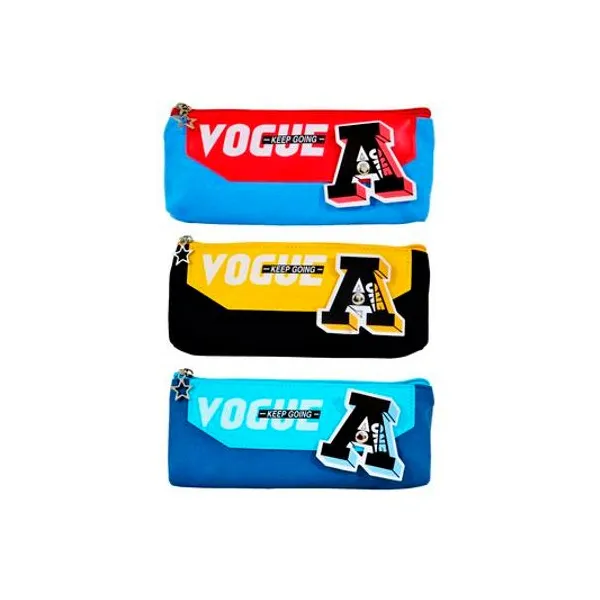Cartuchera 1 cierre rectangular vogue 20x8 cm x unidad colores surtidos - b