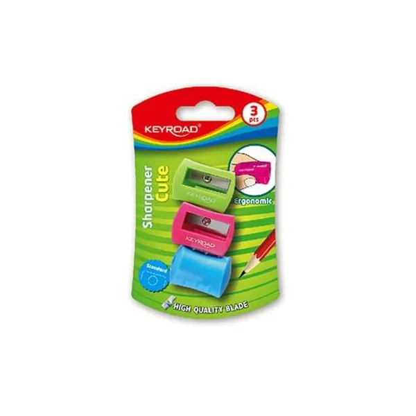 Sacapunta plástico Keyroad cute x3 unidades en blister