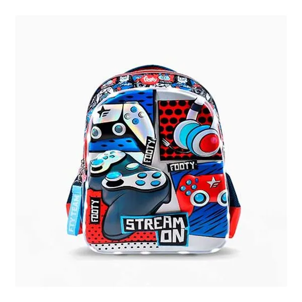 Mochila espalda 18" footy gamer con luz