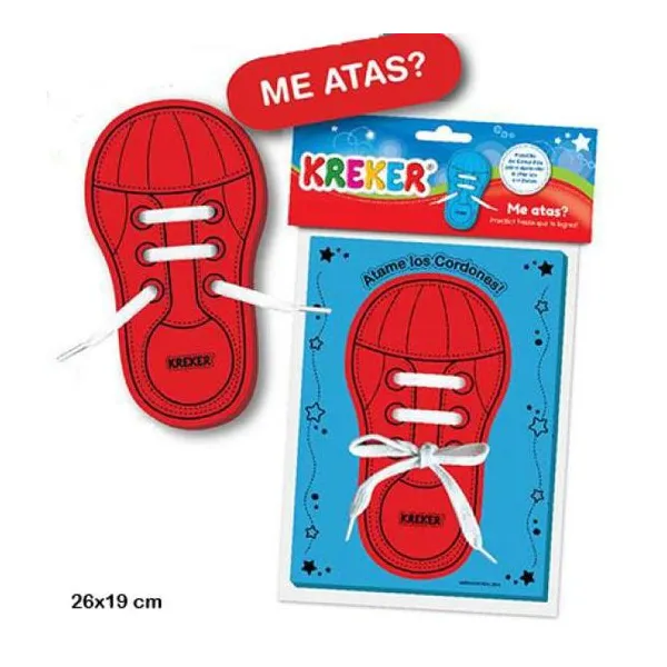 Me atas? juego de goma eva para aprender a atarse los cordones