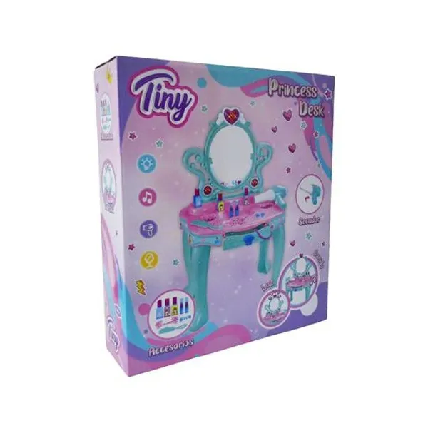 Tocador de belleza princesa 72 cm 29 piezas con luz y sonido a pila en caja 44x50x12 cm Tiny