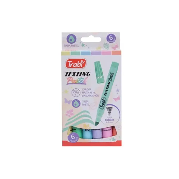 Resaltador trabi texting pastel x6 colores surtidos