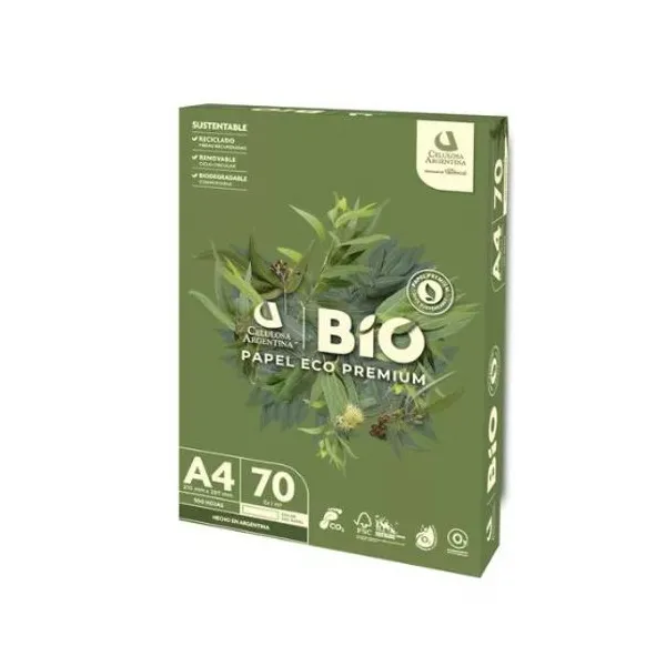 Resma papel bio eco premium a4 70 grsx 500 hs.