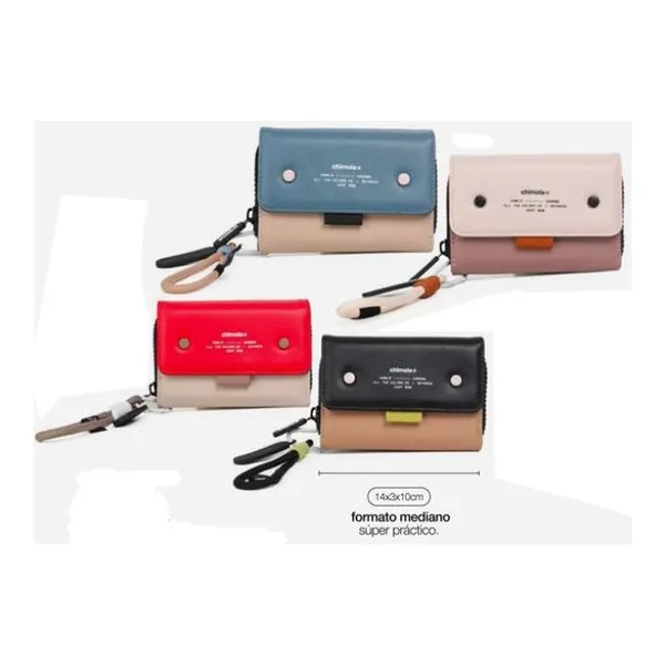 Billetera smiley colorblock 14 3 10 cm - colores surtidos