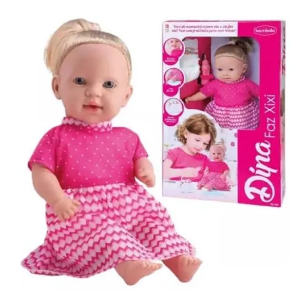 Dina faz xixi 42 cm hace pis, con pañal