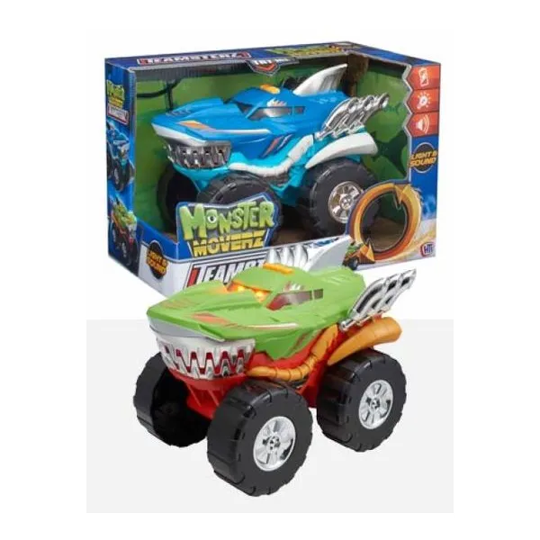 Teamsterz vehiculo tiburon monster moverz con luz y sonido 25 cm surtido