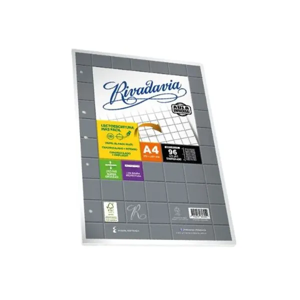 Repuesto Rivadavia aula universal a4 con banda x96 hs.cuaderno