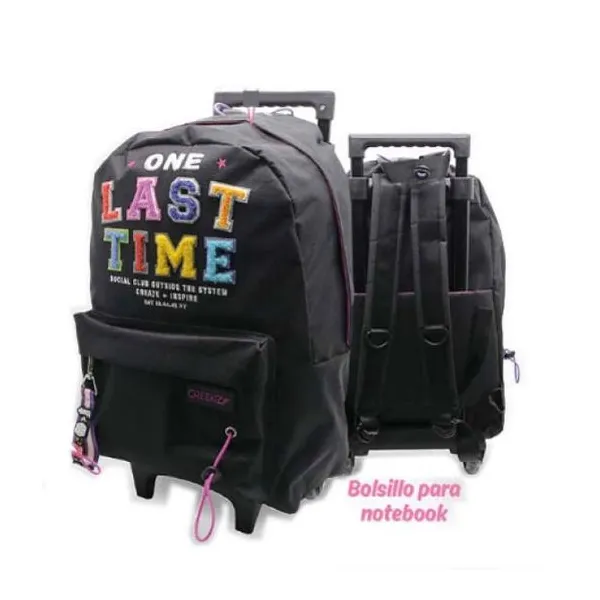Mochila Cresko 18" con carro con llavero