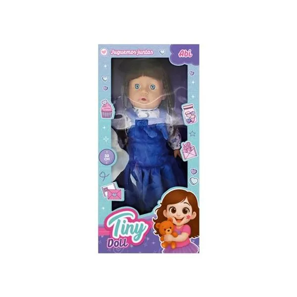 Muñeca Tiny doll con sonido 32 cm en caja 18x36x10 cm modelos surtidos