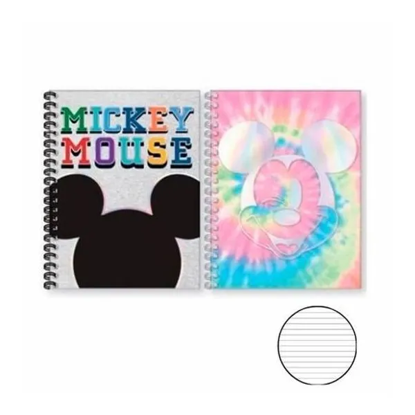 Cuaderno 22x29.7 cm rayado 120 hojas tapa dura con espiral mickey mouse x unidad Mooving