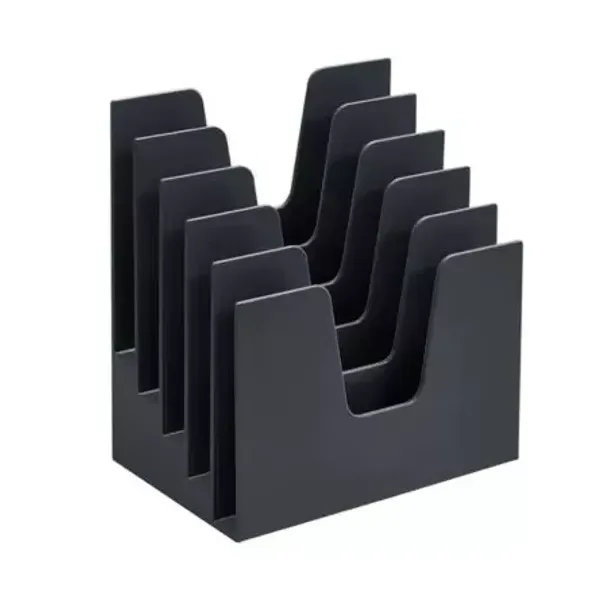 Revistero acrimet acrílico 5 divisiones negro