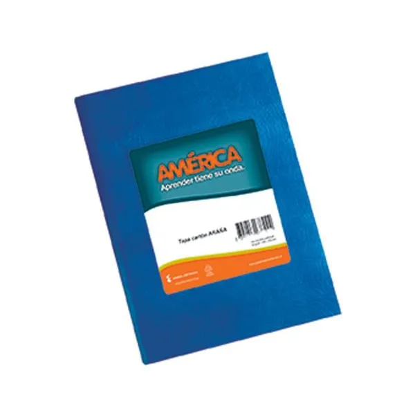 Cuaderno tapa dura América forr.x 42 hs.cuad.azul