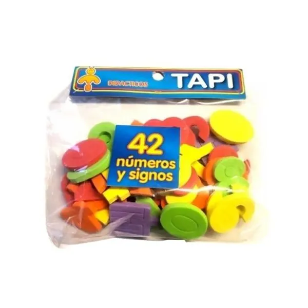 Números y signos tapimovil goma eva medianos x42 unid.