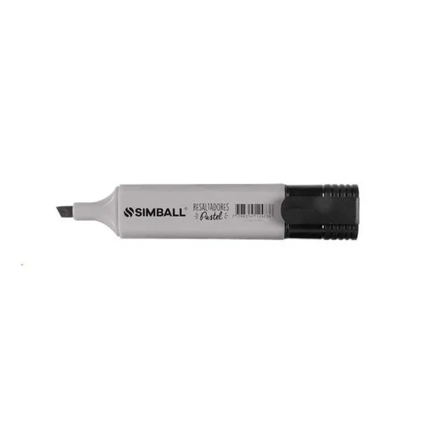 Resaltador pastel gris caja x12 unidades Simball