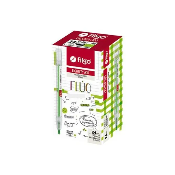 Resaltador punta biselada fluo lighter 300 caja x24 f
