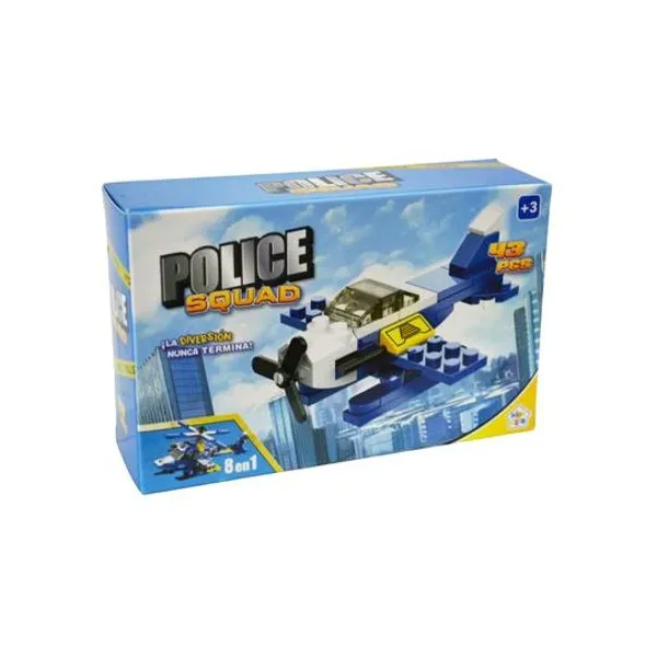 Vehiculo policia para armar 39/52 piezas en caja 14x9x4 cm x unidad modelos surtidos