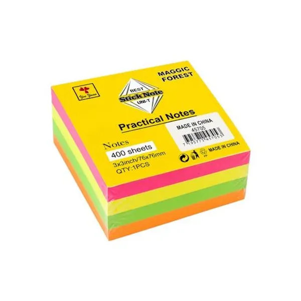 Notas autoadhesivas multicolor 76x76 mm 400h x1