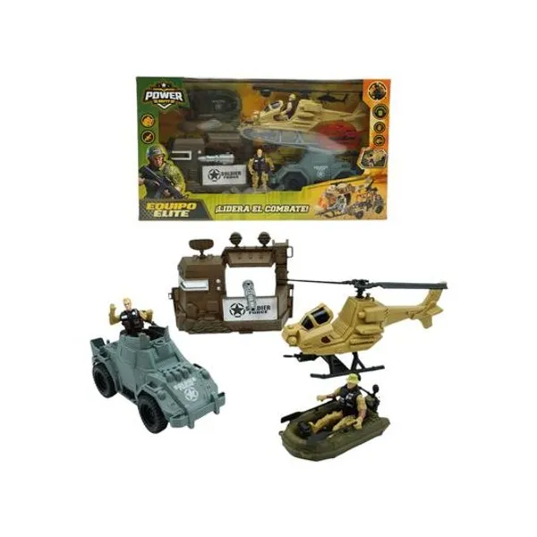 Set militar con vehiculos 8 piezas en caja 50x28x10 cm