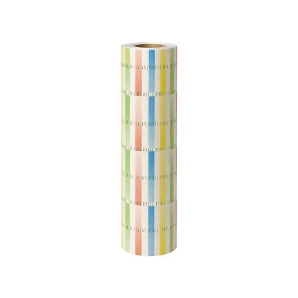 Bobina papel fantasia 35cmx200 mts rayas color