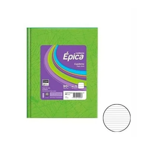 Cuaderno 16x21 rayado 48h t/d araña verde manz. epica 105848