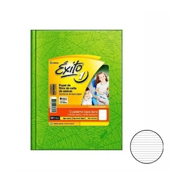 Cuaderno 16x21 rayado t/d araña v.manzana 48h Éxito