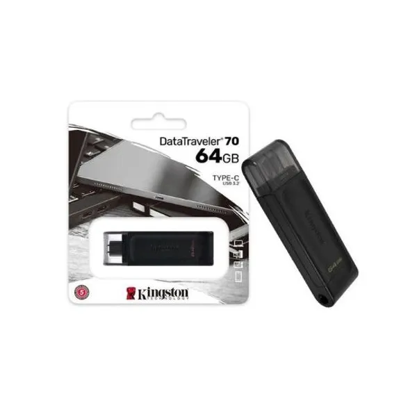 Pen drive Kingston 64 gb 3.2 gen 1 usb tipo c negro