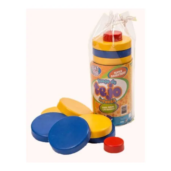 Juego de tejos infantil en bolsa de pvc