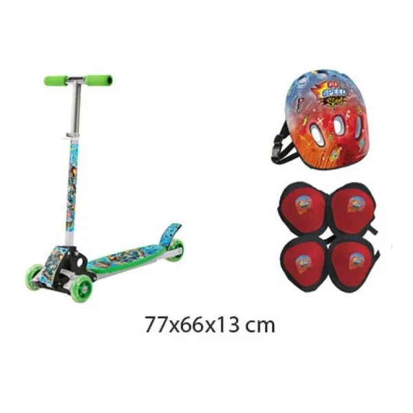 Monopatin plegable metálico go speed + kit de protección