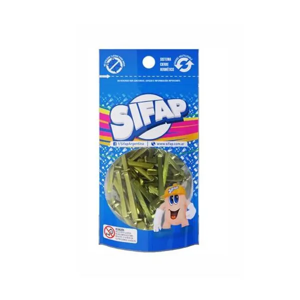 Broche dorado n.° 6 en bolsa x100 unidades Sifap