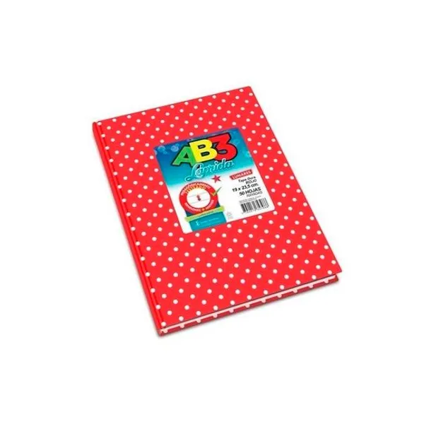 Cuaderno tapa dura Laprida ab3 19x23,5 x50hs.ray lun.rojo