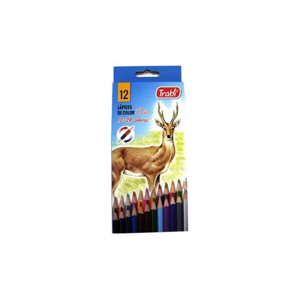 Lápiz de color largo jumbo triangular caja x12 trabi - t