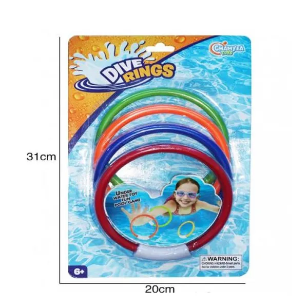 Juego anillos de colores buceo. x4 u