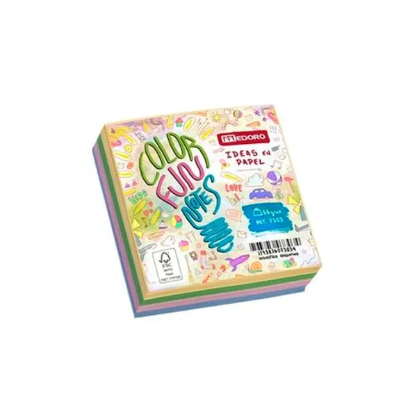 Taco papel obra color pastel 9x9 cm 400 hojas 55 g/m2 medoro