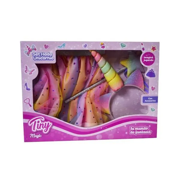 Set disfraz hada unicornio tutu/vincha/varita en 36x26x6 cm Tiny