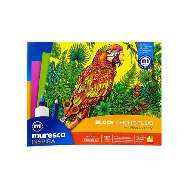 Block afiche fluo 32.5x25 cm 32h Muresco inspira