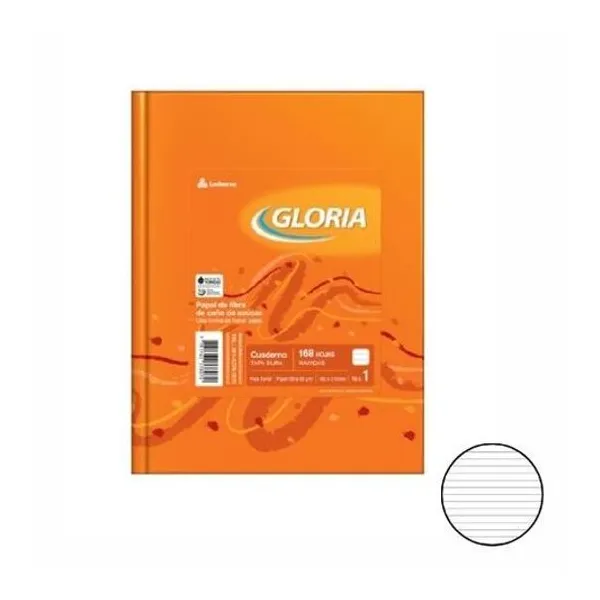 Cuaderno 16x21 rayado t/d tradicional 168h Gloria