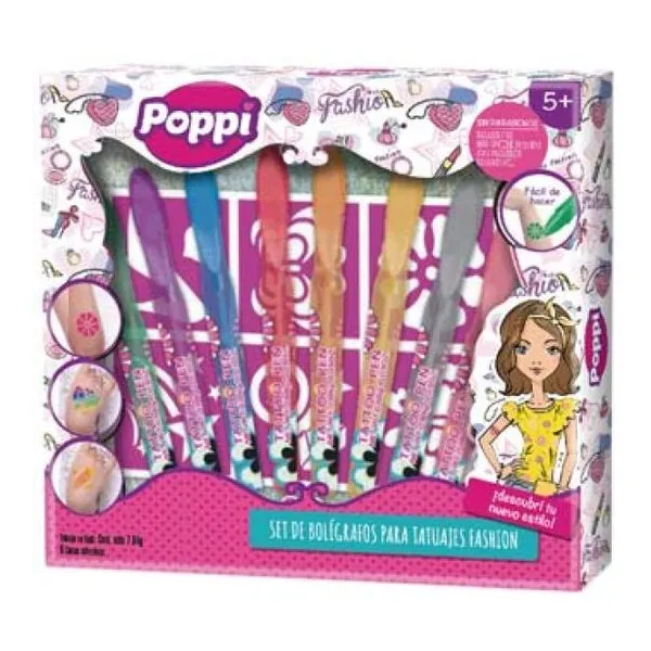 Poppi set de bolígrafos para tatuajes fashion