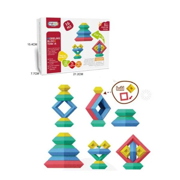 Didacticos apilable de formas geométricas de colores 16 pcs.