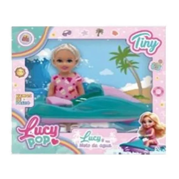 Lucy pop mini muñeca y su moto de agua 17 13 cm
