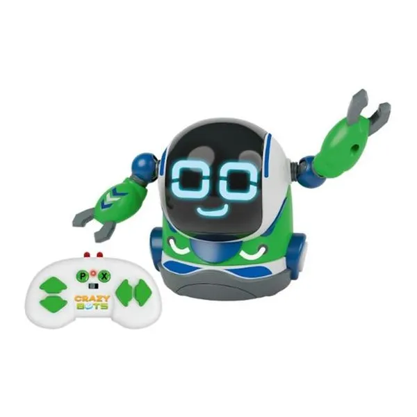 Robot radio control crazy bots rock 21 cm gira 360º con luz y sonido