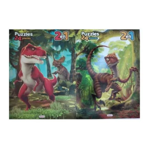 Cubi puzzle manijita x24 piezas dino 2 motivos 2 en 1